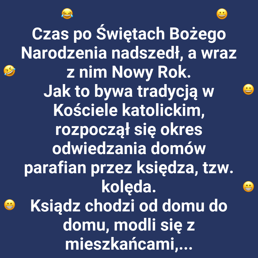 Ksiądz na kolędzie i babcia z niespodzianką