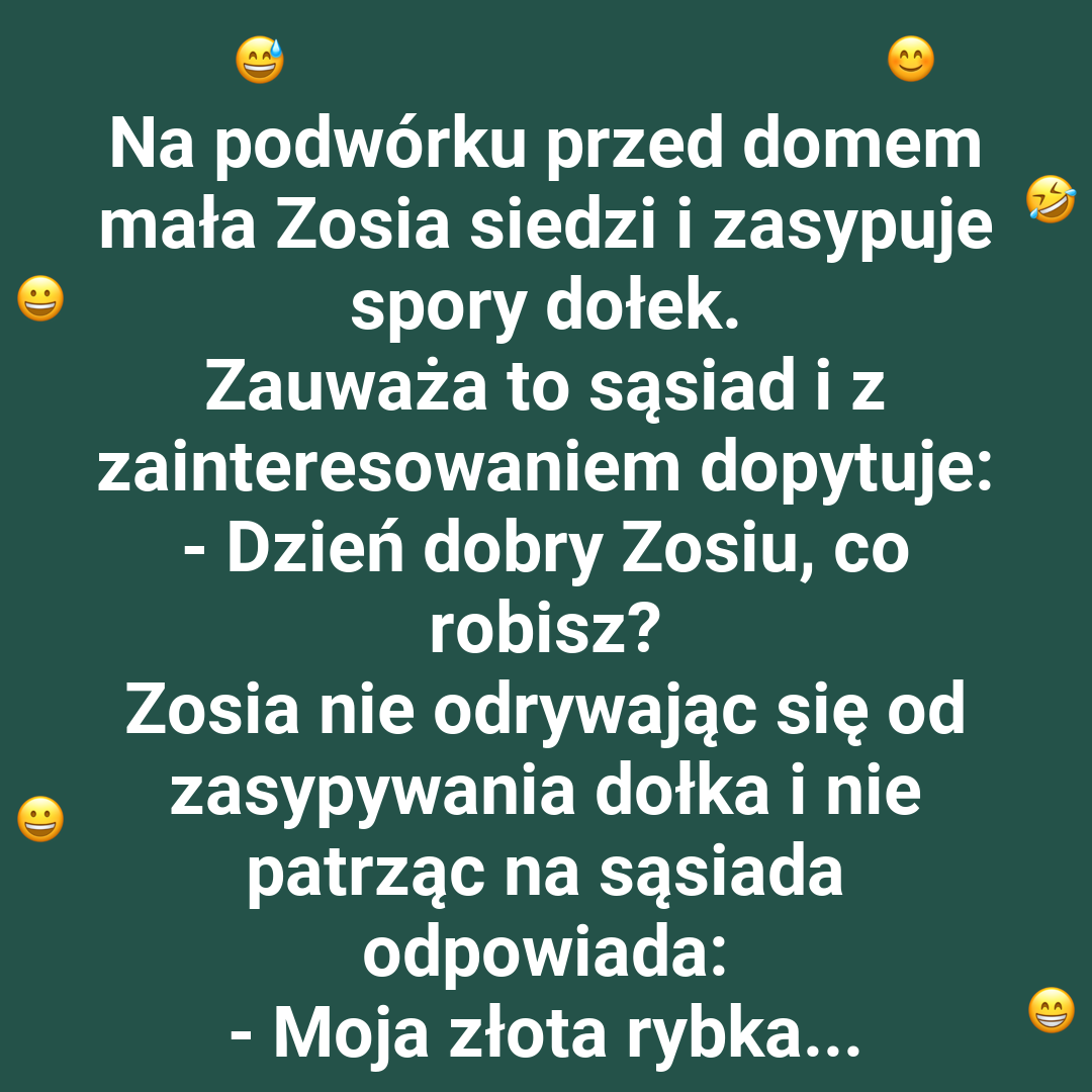 Zosia zasypuje dołek